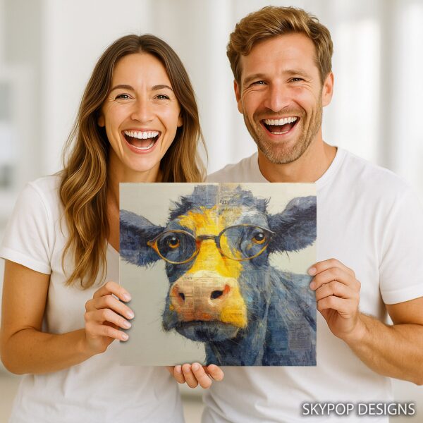 Cow with Glasses Art
