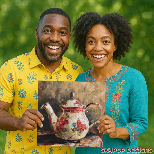 Vintage Floral Teapot Art
