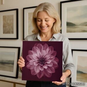 Pink Dahlia Bloom Art