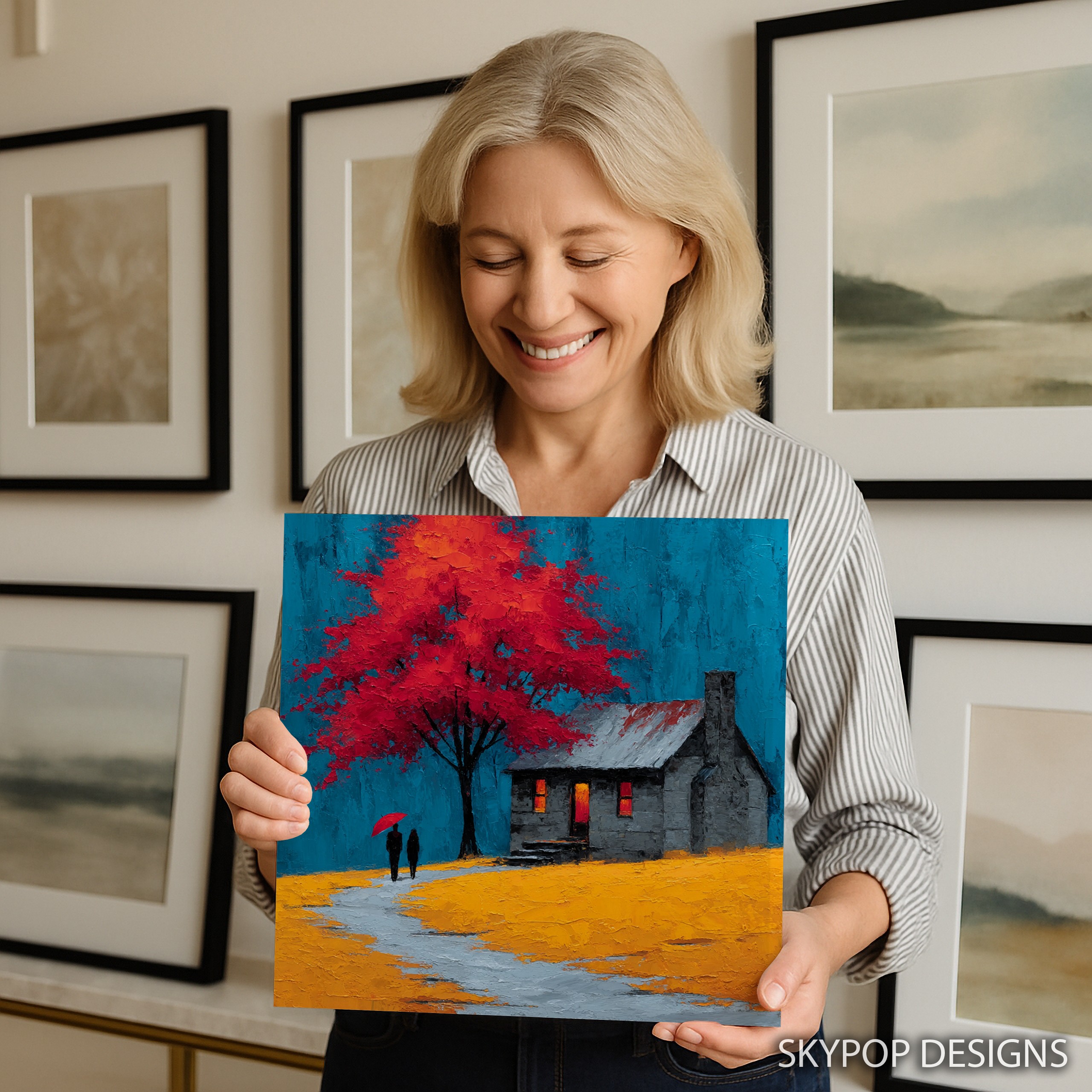 9.jpg Vibrant Red Tree House Art