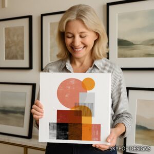 Geometric Sunset Art