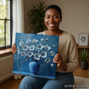 Blue Floral Vase Art