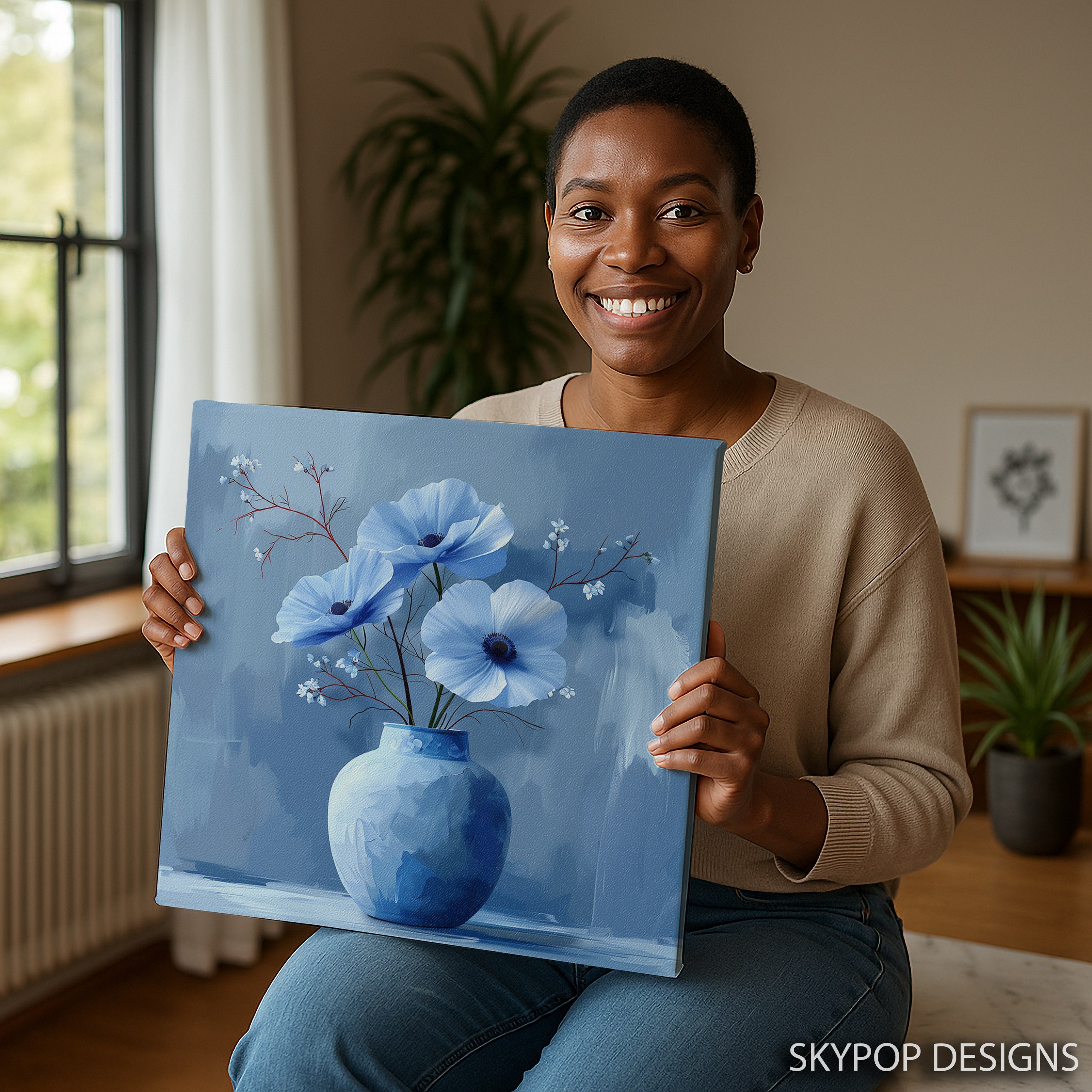 9.jpg Blue Poppy Vase Art