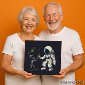 Astronaut Alien Encounter Art
