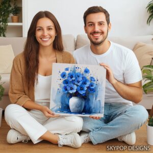 Blue Poppy Bouquet Art