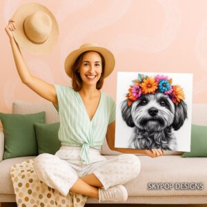 Dog Floral Crown Art