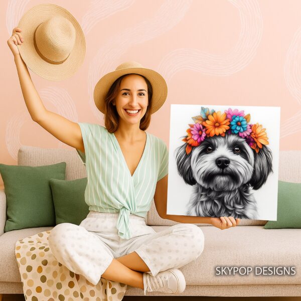 Dog Floral Crown Art