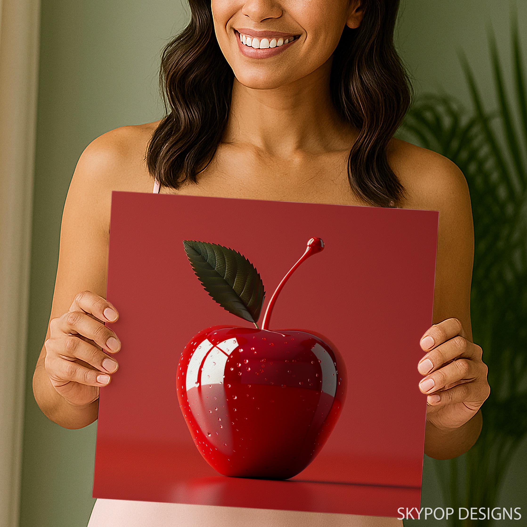 9.jpg Glossy Red Apple Art