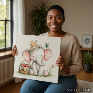 Baby Elephant Princess Art