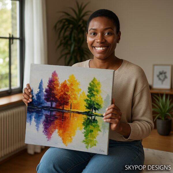 Rainbow Forest Reflection Art