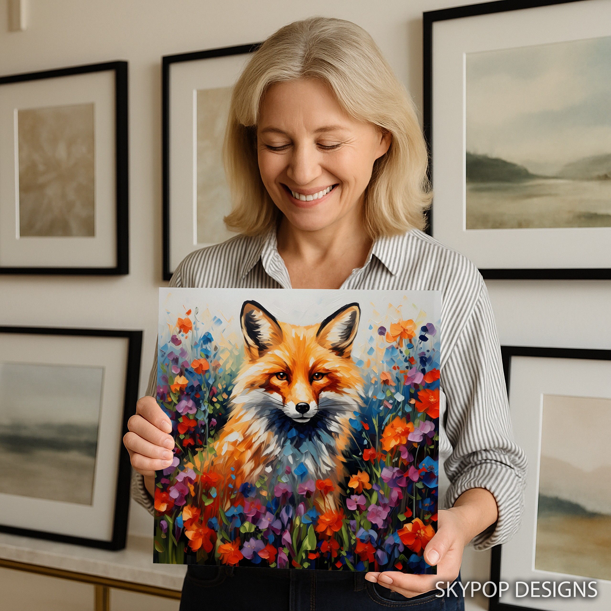 9.jpg Fox Flowers Art