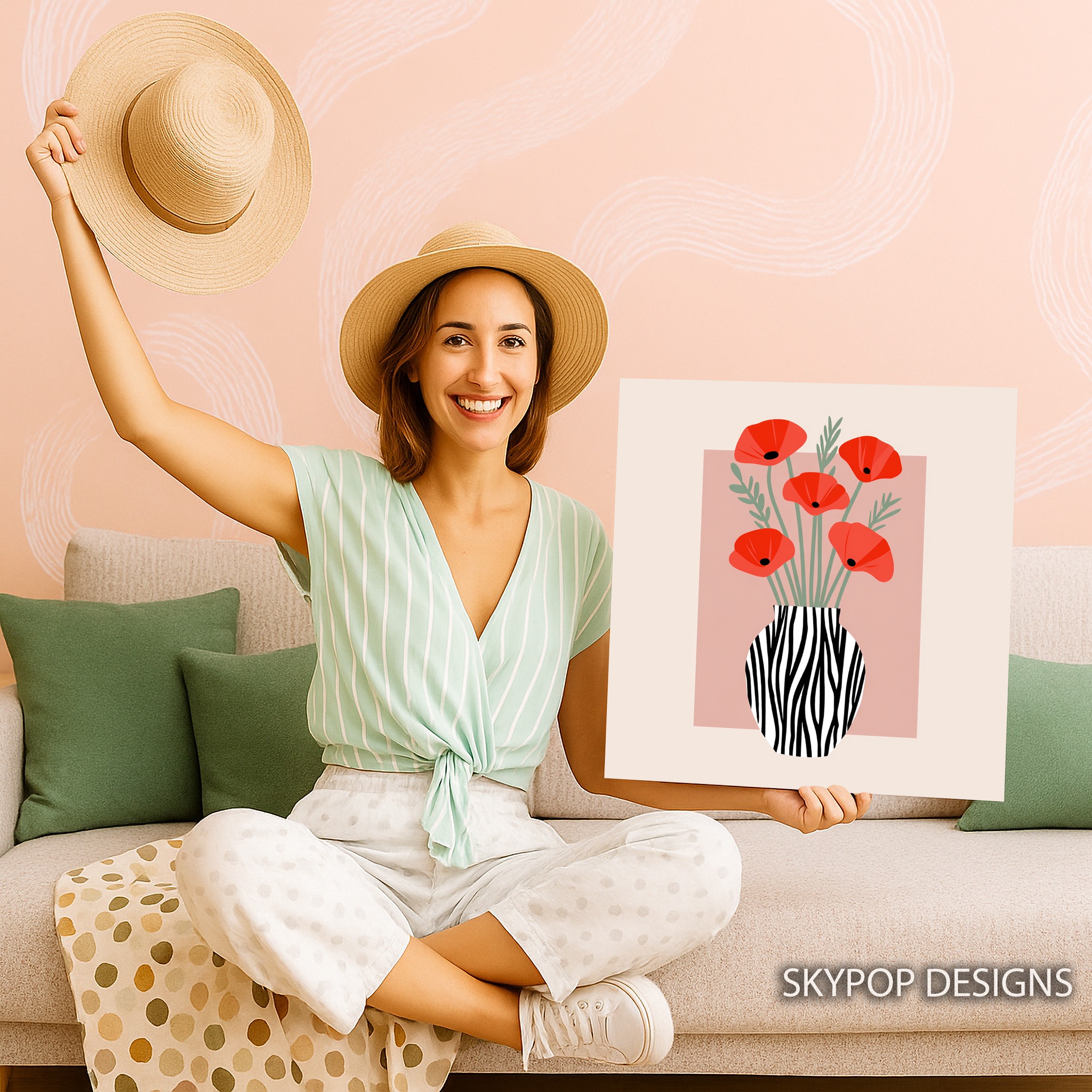 9.jpg Red Poppy Vase Art