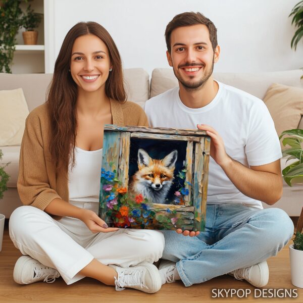 Fox Peeking Window Art