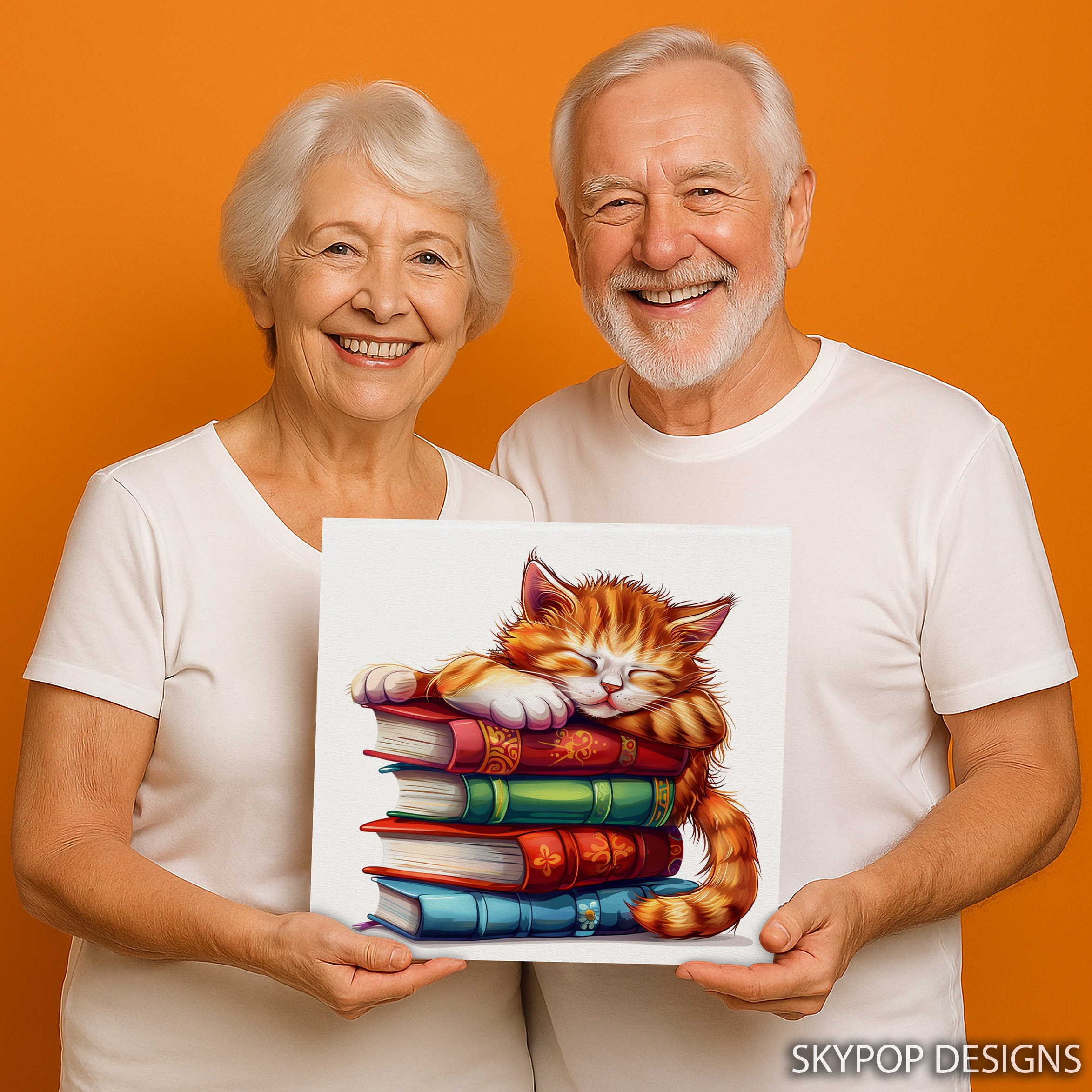 9.jpg Cat Reading Books Art