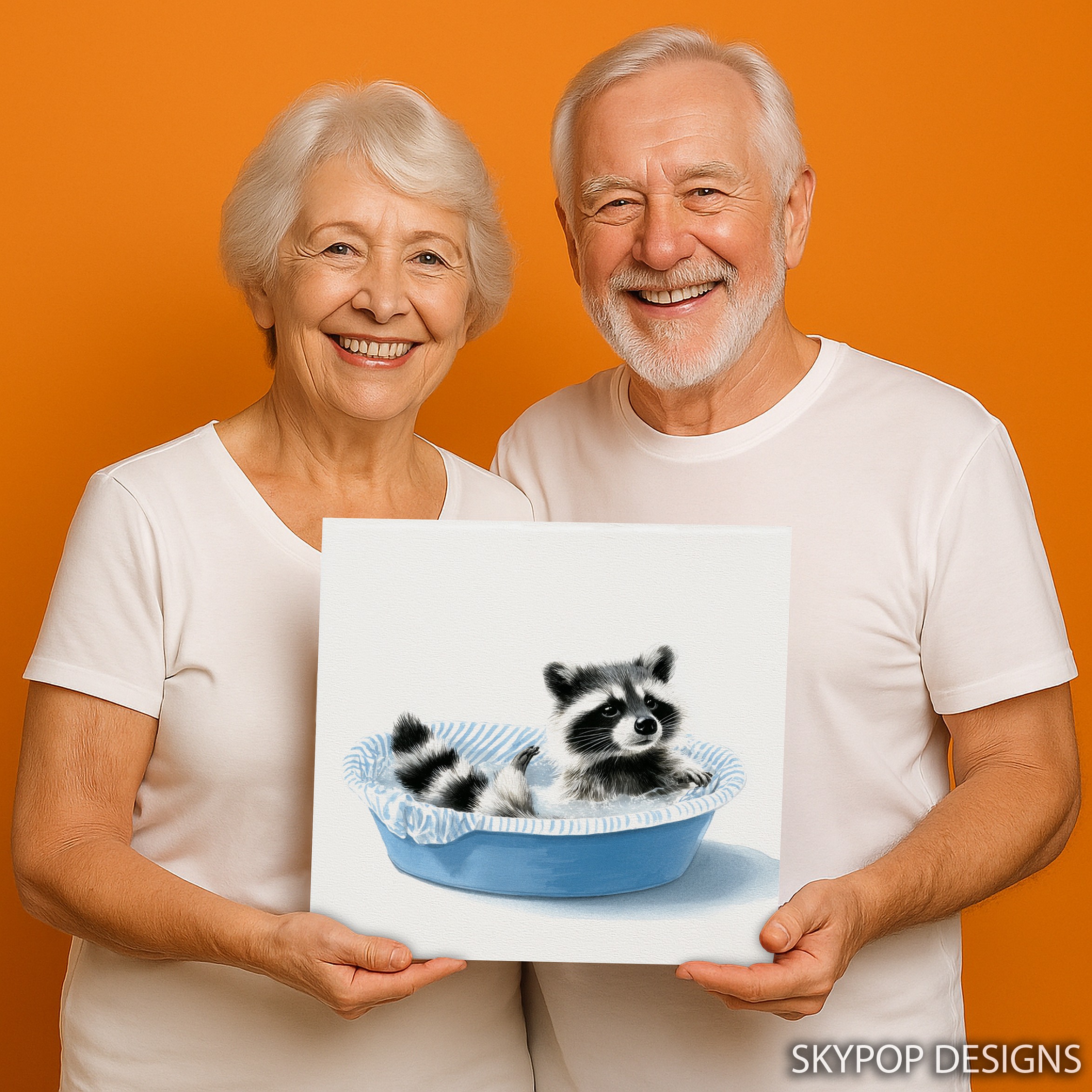 9.jpg Raccoon Bath Time Art