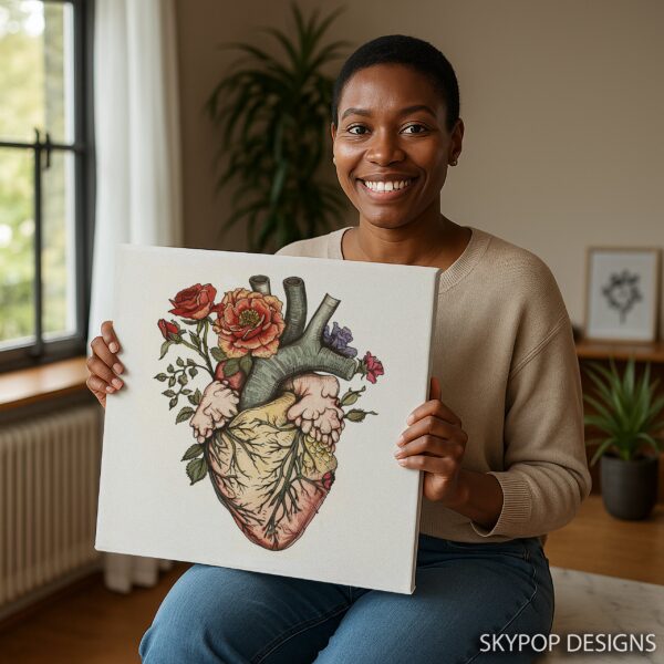 Blooming Heart Anatomy Art