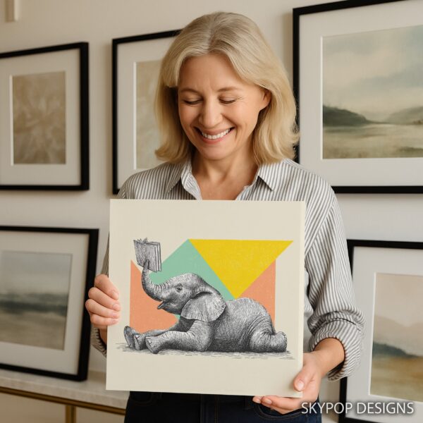 Elephant Reading Art