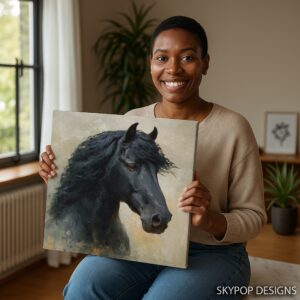 Black Horse Portrait Art