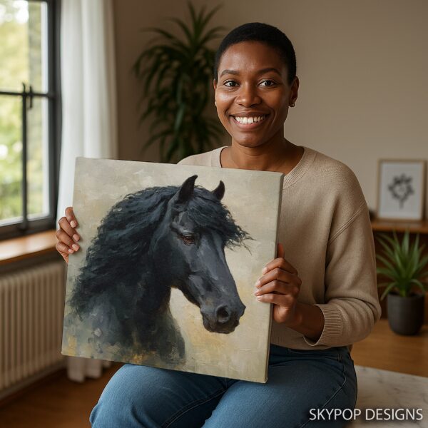 Black Horse Portrait Art