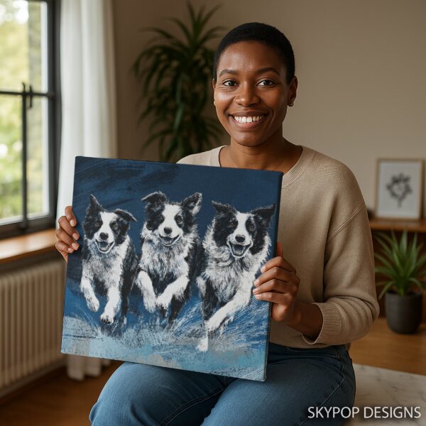 Border Collie Trio Art