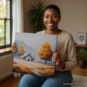 Autumn Barn Landscape Art