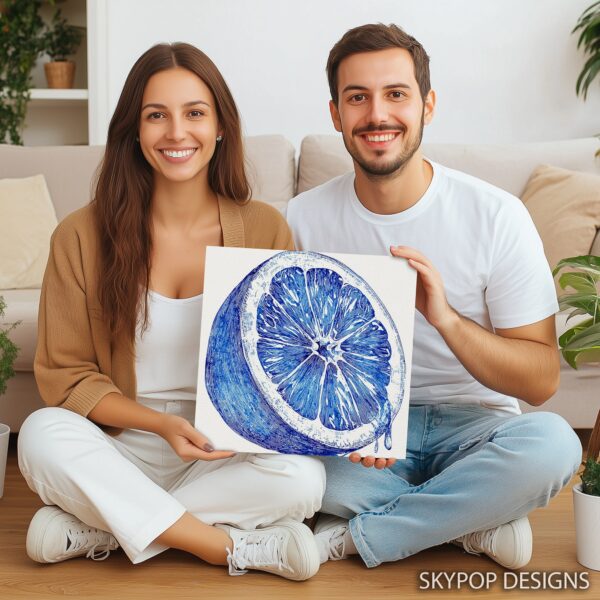 Blue Lemon Slice Art