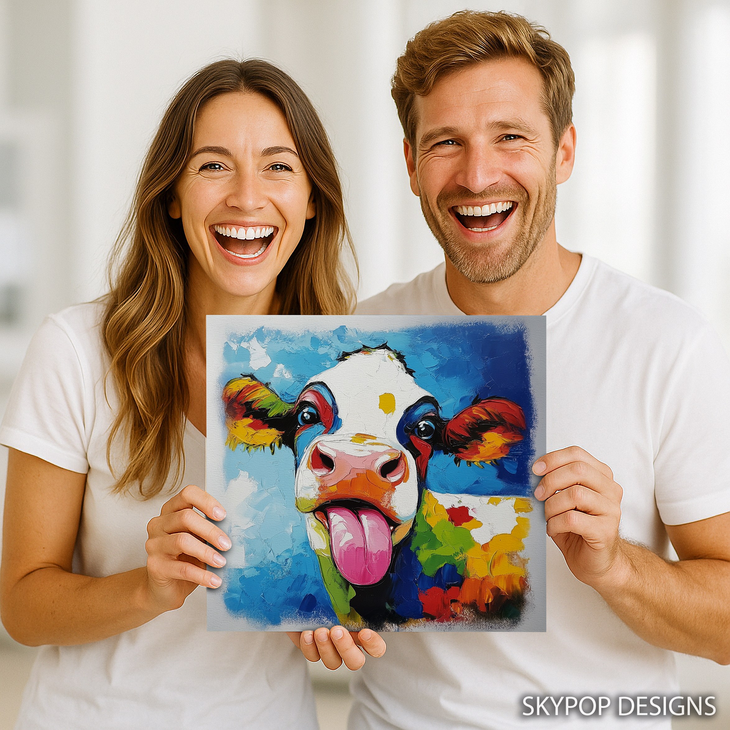9.jpg Colorful Cow Art