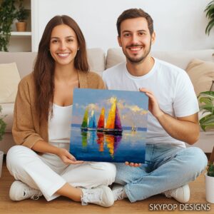 Colorful Sailboats Art