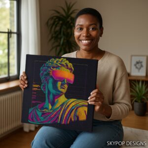 Neon Retro Futurism Portrait Art