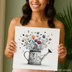 Blooming Watering Can Art