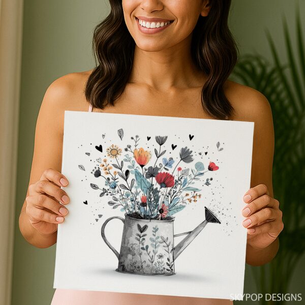 Blooming Watering Can Art