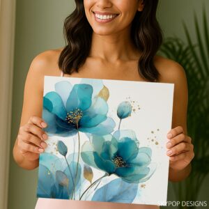 Teal Bloom Art