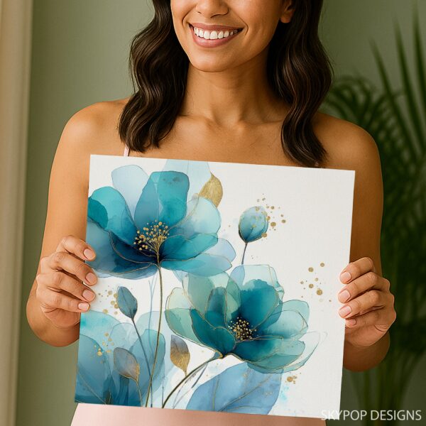 Teal Bloom Art