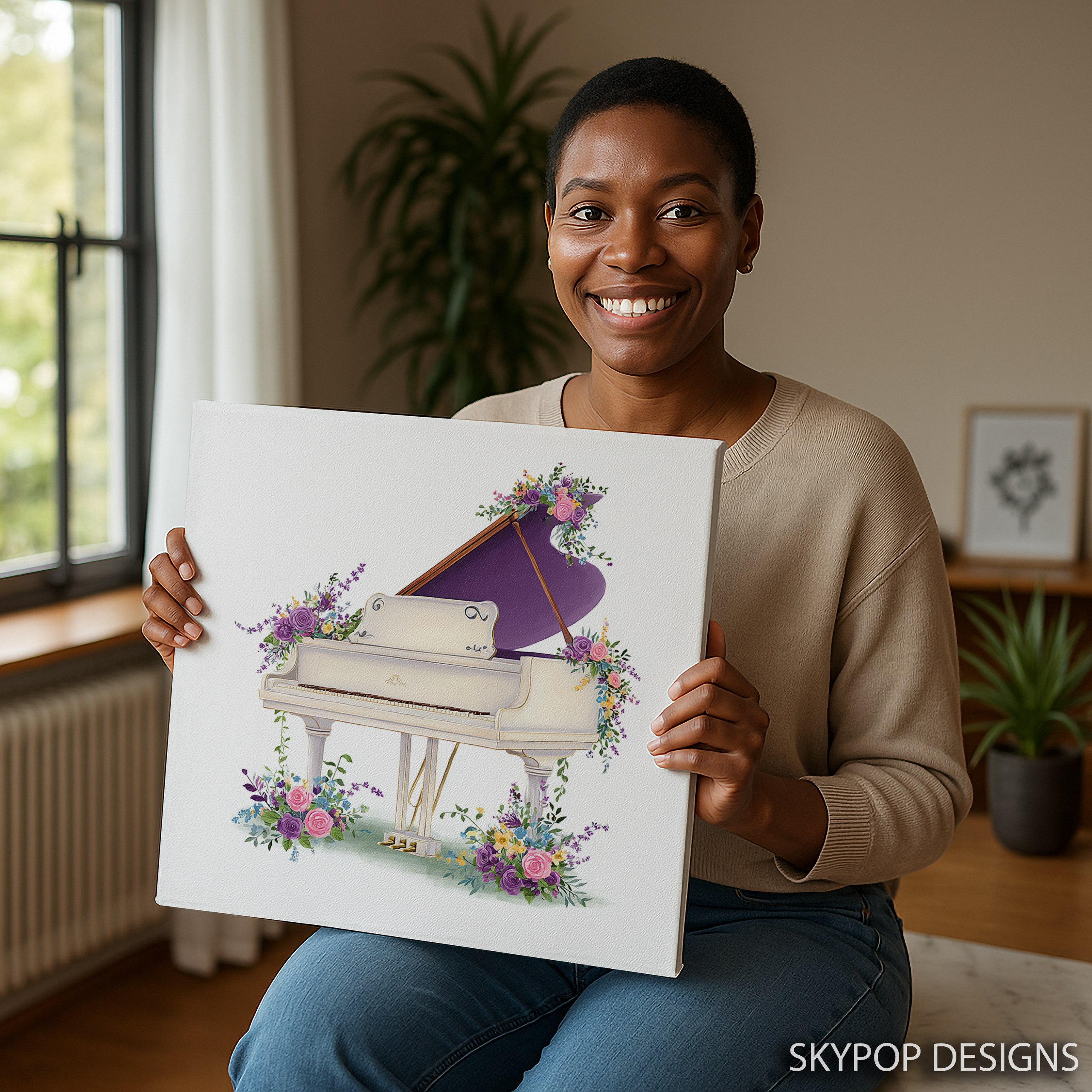 9.jpg Floral Piano Art