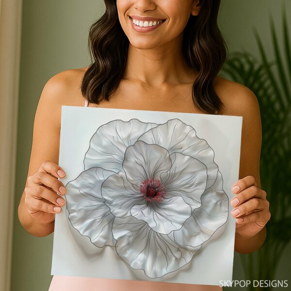 White Poppy Bloom Art