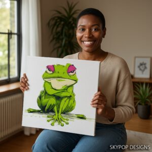 Grumpy Frog Art