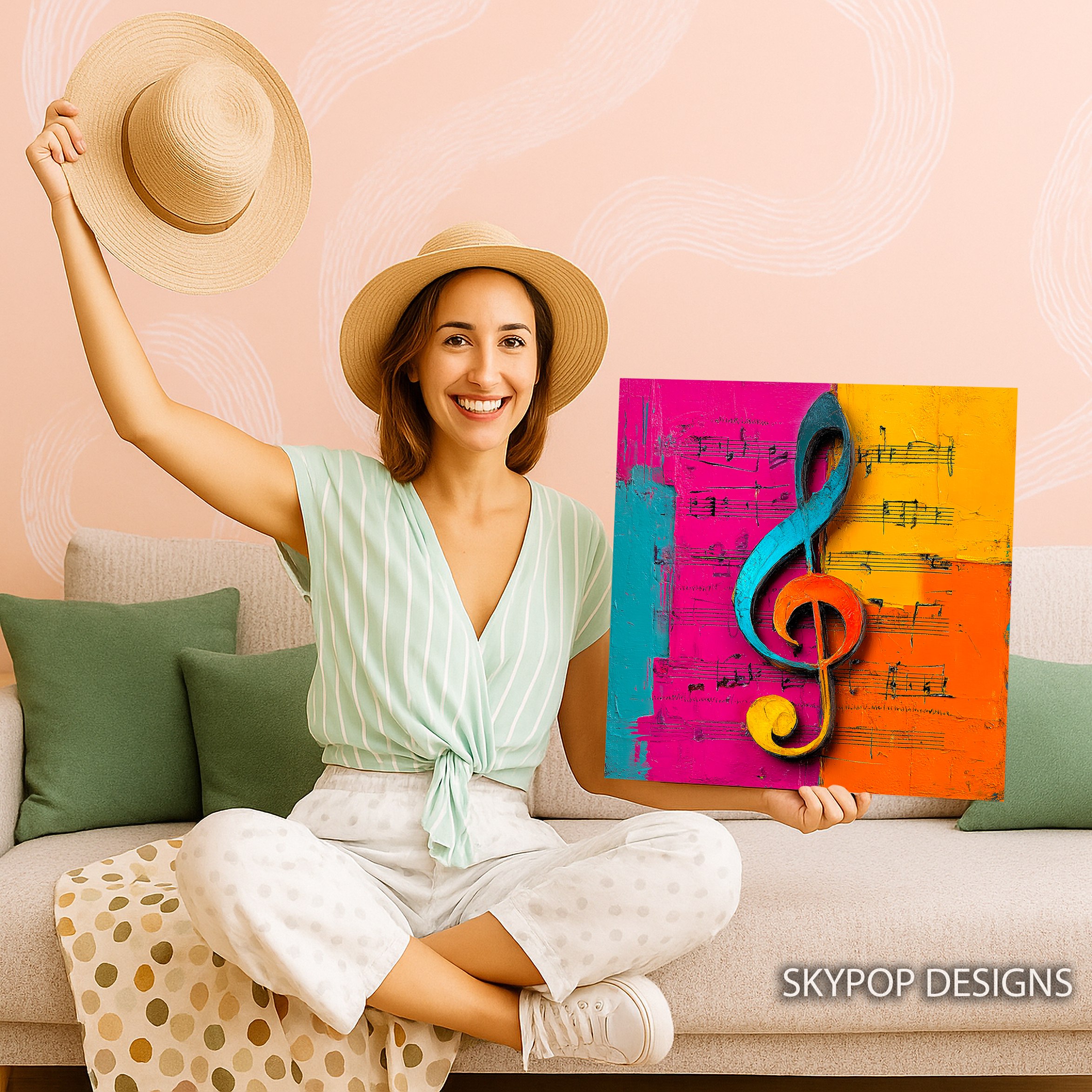 9.jpg Vibrant Treble Clef Art