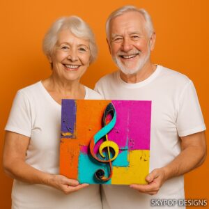 Vibrant Treble Clef Art