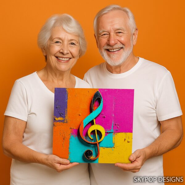 Vibrant Treble Clef Art
