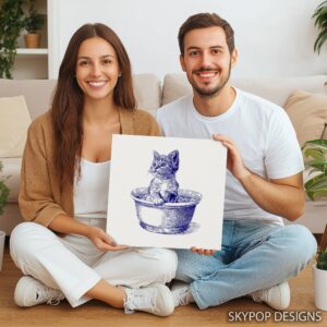 Kitten in Bowl Art