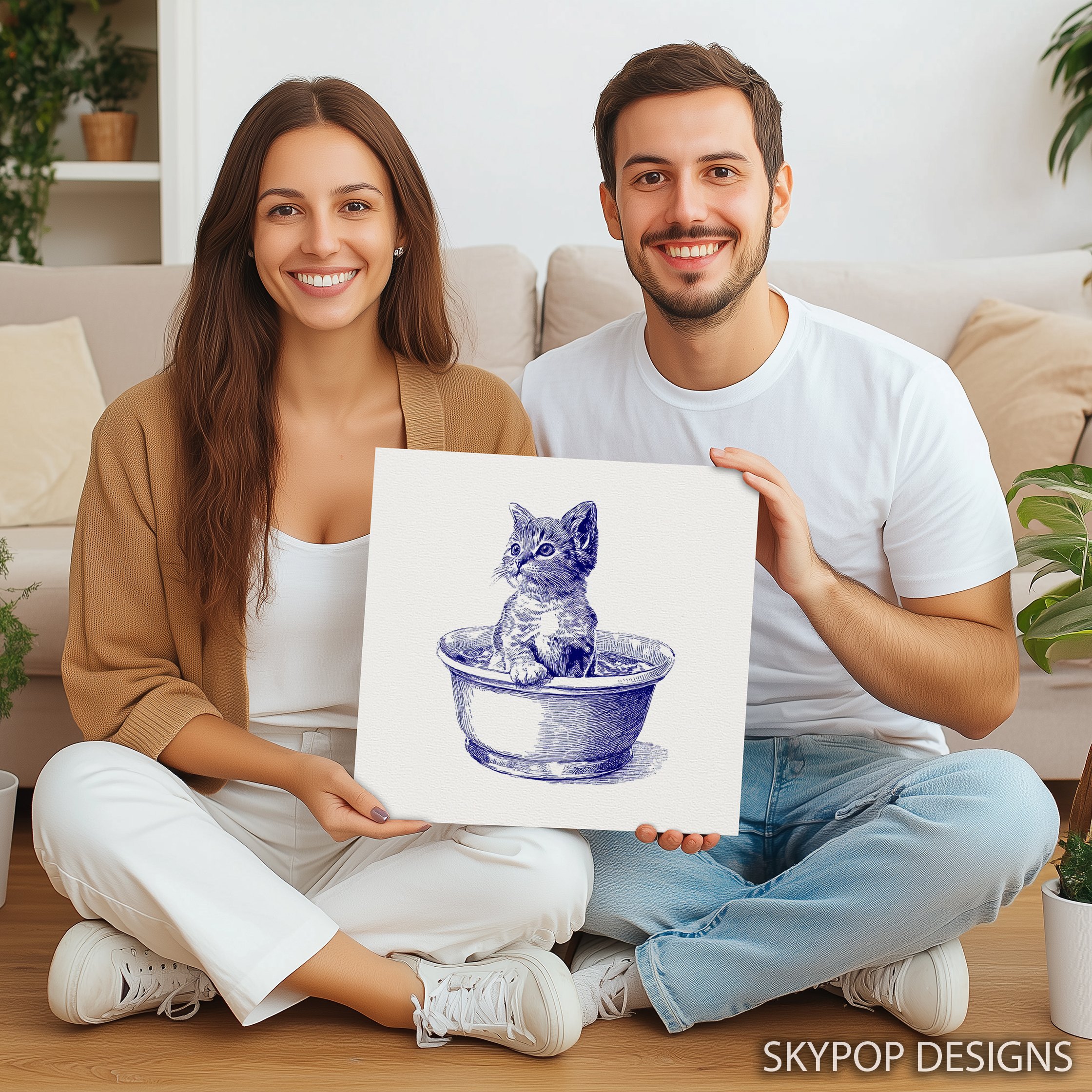 9.jpg Kitten in Bowl Art