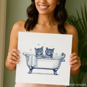 Kitten Bath Time Art