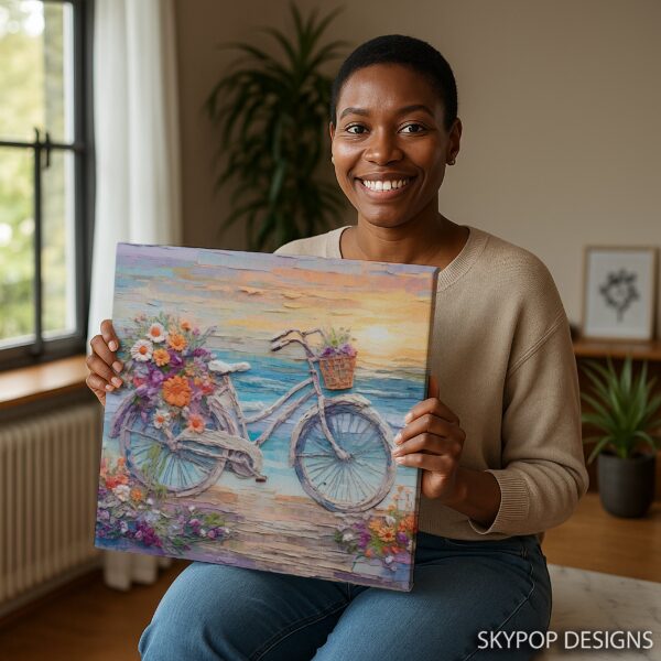 Seaside Bicycle Bloom Art