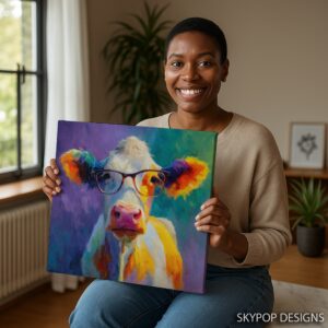 Cow with Glasses Art