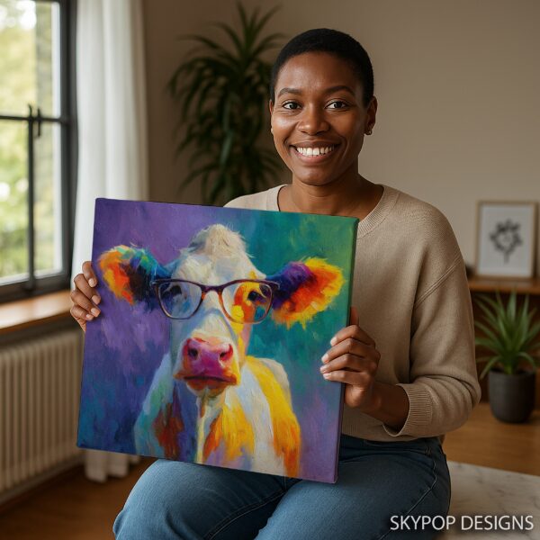 Cow with Glasses Art
