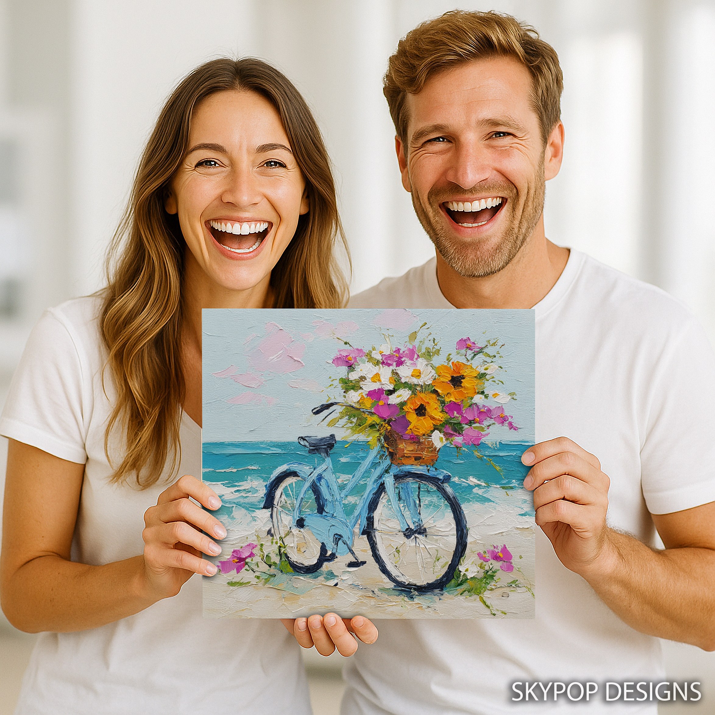 9.jpg Seaside Bicycle Bouquet Art