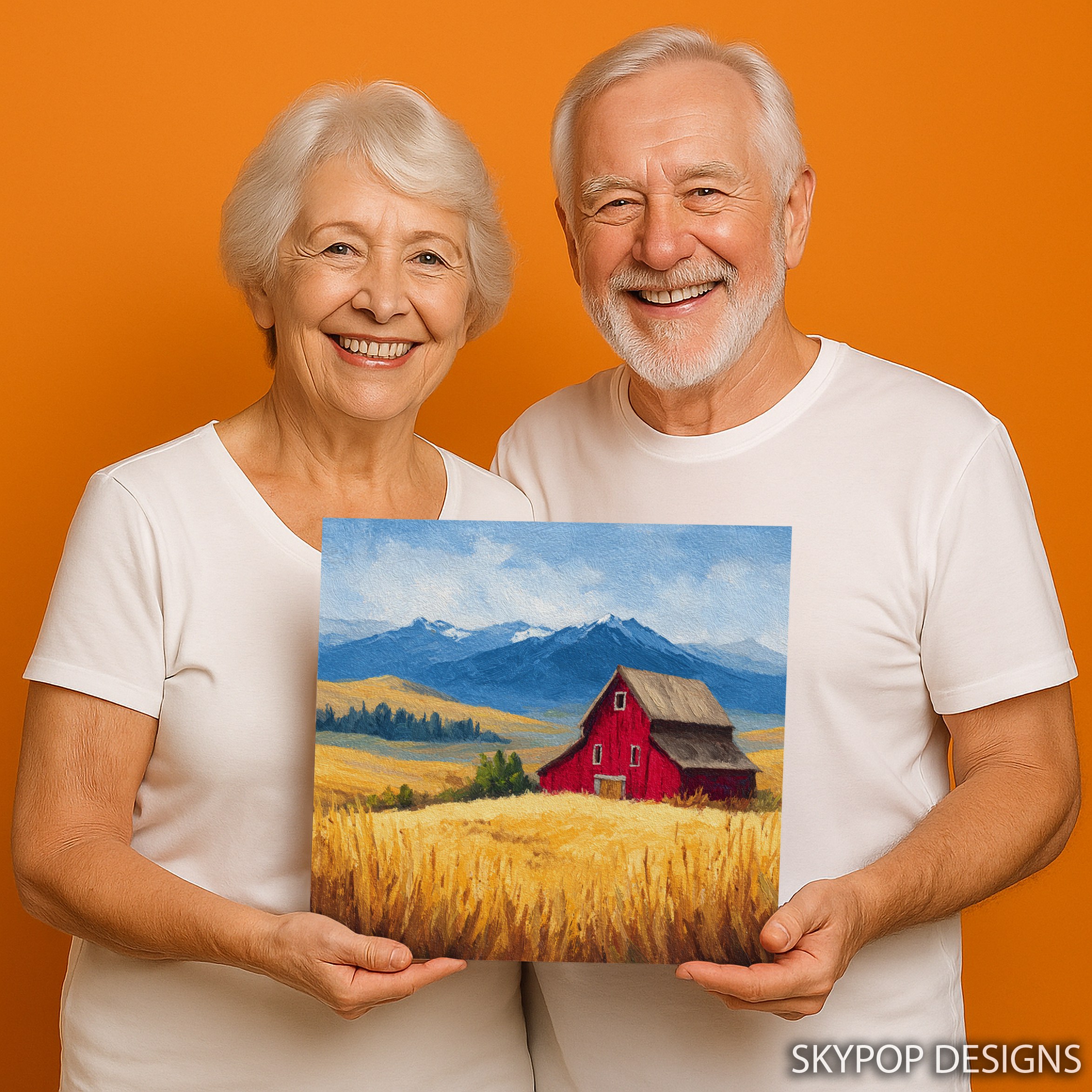 9.jpg Red Barn Mountain Landscape Art