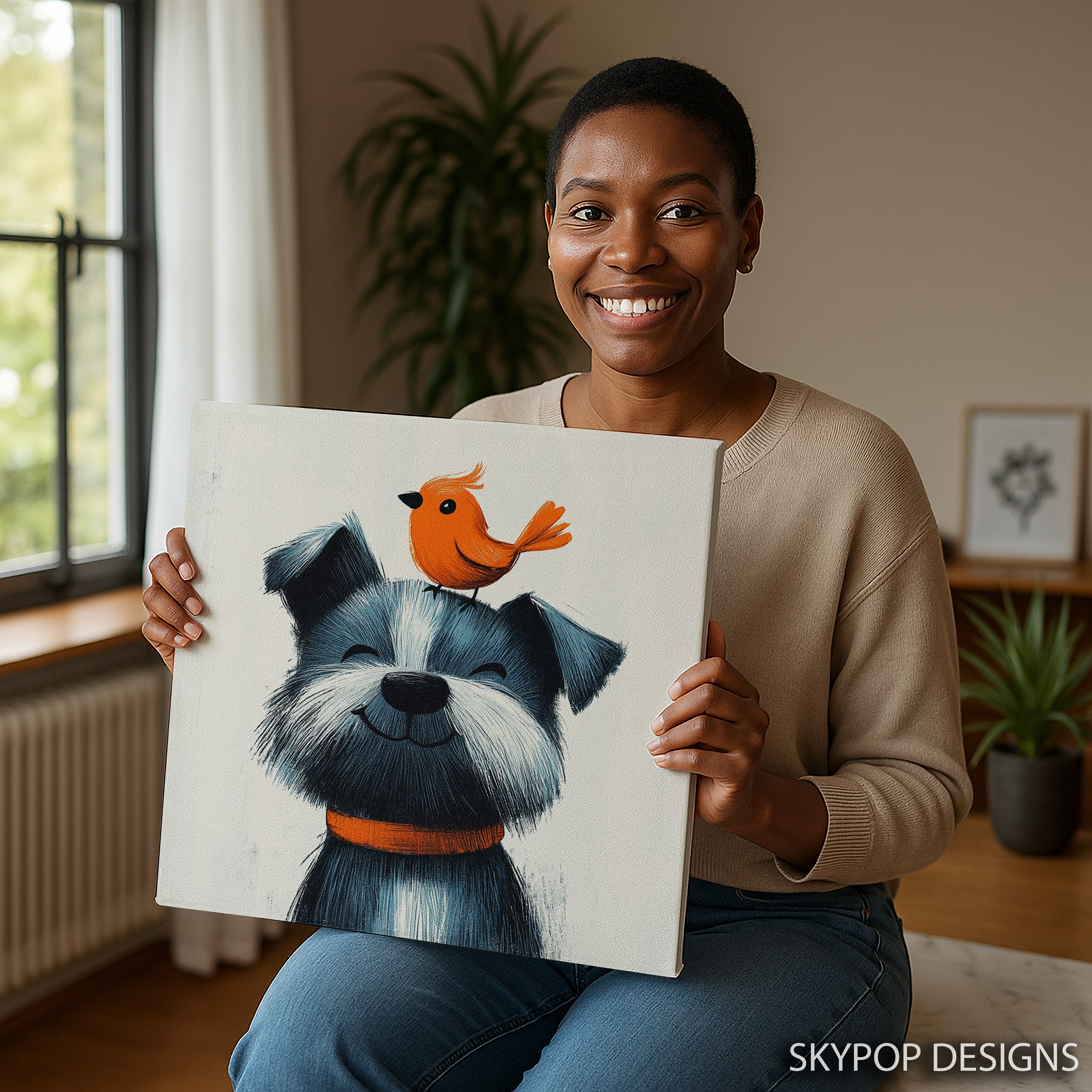 9.jpg Dog and Bird Friend Art