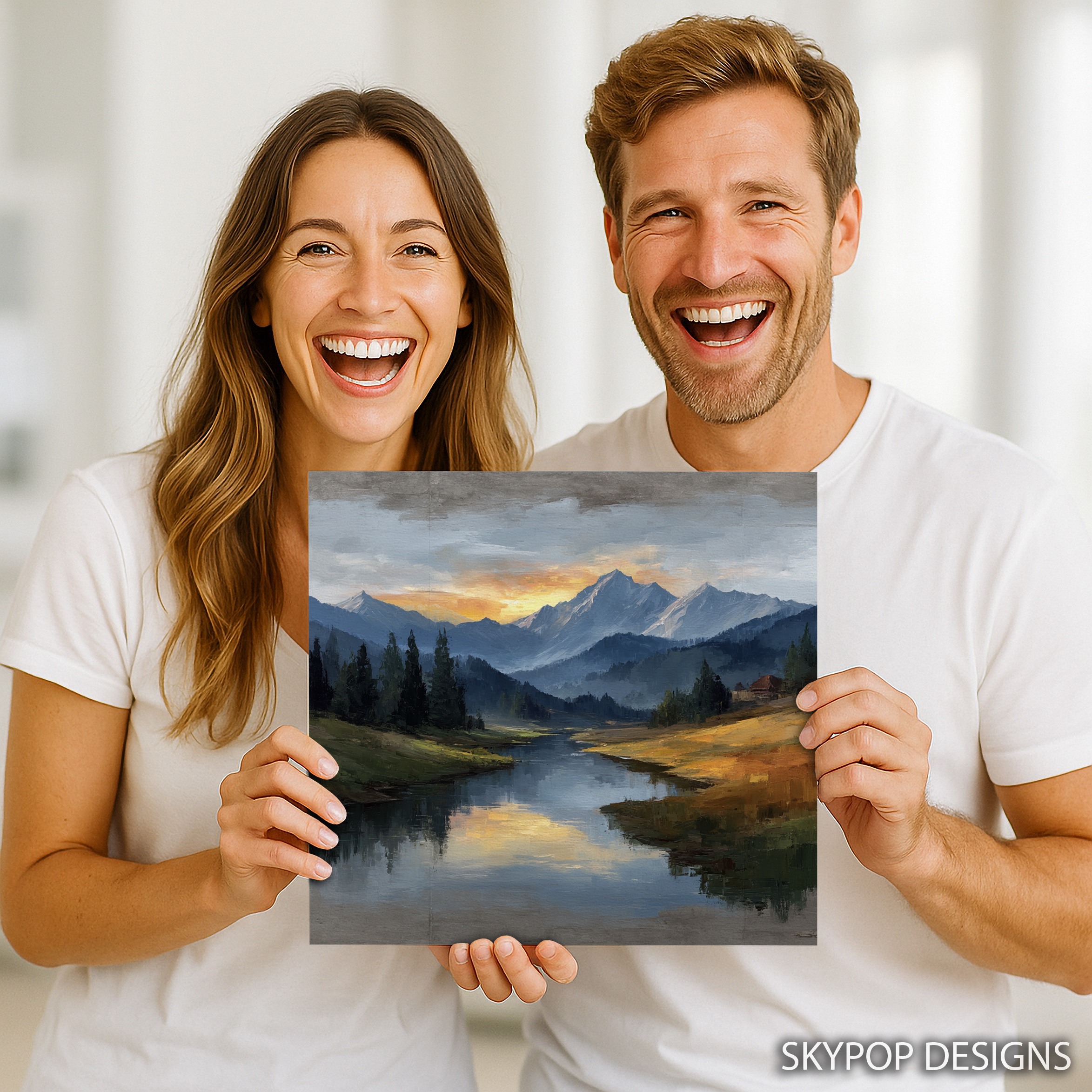 9.jpg Mountain Sunrise River Art