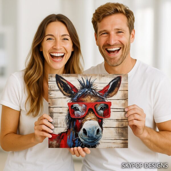 Donkey with Red Glasses Art